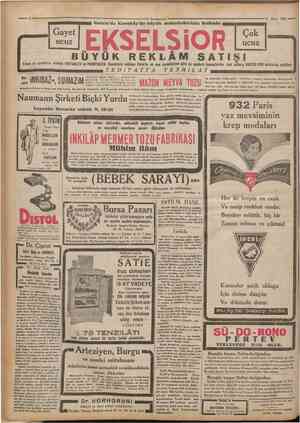  Cumhtmyeü 15 Mayıs 1932 Galata'da Karaköy'de bOyfik mahallebieinin ttstfinde Erkek ve cocuklara mahsus KOSTÜMLER ve...