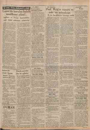  18 Haziran 1932 Cumhurtyet SON TELGRAFLAP İLMÎ MUSAHABE KÜÇÜK KÖŞE: Lozan'da kurulan hululü muslihane plânı!.. Ingiltere ve