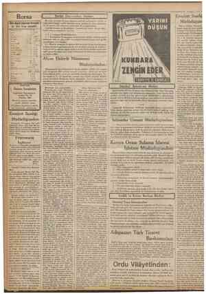  •6= '• Camfmrhmf' •=31 Teramuz 1932 Borsa | Dün akşam kapanan Borsada! j bir Türk lîra sı mukabili: | Fransız Frangı Dolar