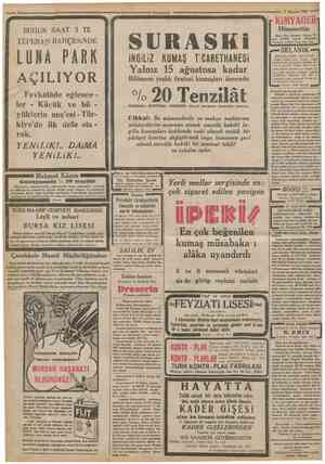  CunthariyeA 7 Ağustos 1932 BUGÜN SAAT 3 TE KiMYAGERHüsamettin tdrar, Kan, Kazurat, Ticaret, Sanayi tahlflib yapdır. Bahçekapı