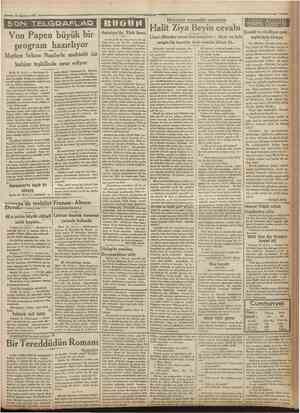  16 Ağustos 1932 CamKSriyet Ş:PM«IEJG R AFL AP Von Papen büyük bir program hazırlıyor Merkez fırkası Nazilerle muhtelit bir