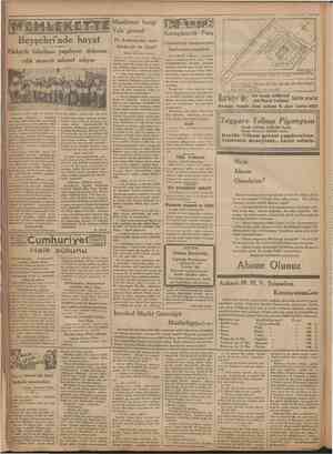  'Cumhuriyet •• Kânunuev\ a! 1 Musikimiz hangî Yola gîrmelî Beyşehri'nde hayat Elektrik fabrikası yapılıyor, dokumacılık...