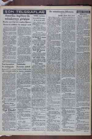   G4 Kanunusani 1903 LK — Amerika İngiltere ile müzakereye girişiyor Borçlar mes'elesi için yapılan Hoover - Rocsevelt...