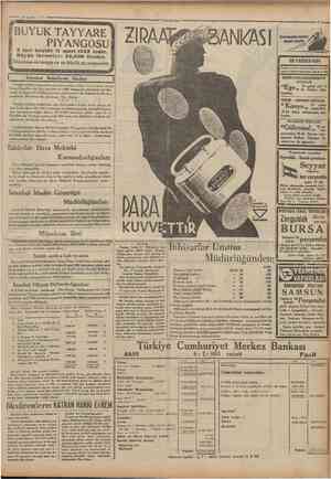  Cumhnriyet İBüYüK TAYYARE I PiYANGOSU " 2 inci keşide 1 mart 1933 tedir. 1 Biiyük ikramiye: 35,000 liradır. | Dünyanın en...