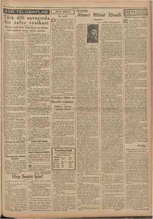  18 Hazîrân 1933 SON TELGRAFLAQ Banalcğhrsa' 1l Bir teklif ün Cumhuriyetin ilk sahifesinde «millî musiki kalka • cak diye bir