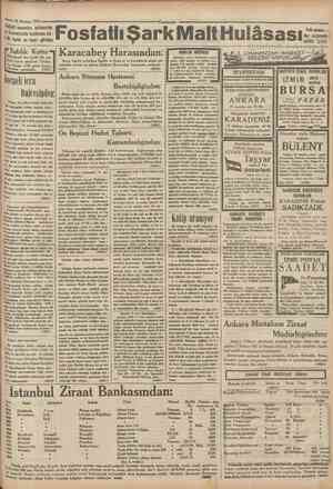 18 Haziran 1933 Zafiyeti umumiye, iştihasızlık ve k uvvetsizlik halâtmda bQ y iik fayda ve tesiri görülen Fosfatlı Şark Malt
