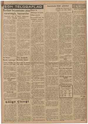  26Hazîrân 1933 Camhartyeİ SON TELGRAFLAB Berline beyanname atan Rusya ile Almanya arasında esrarengiz tayyareler Çıkan mesele