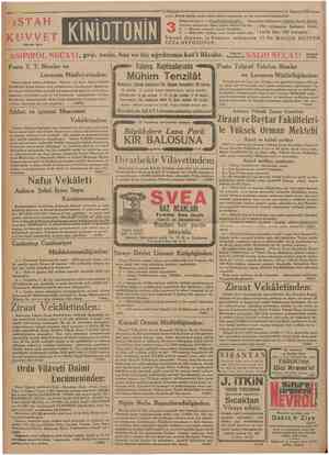  26 Temmuz 1933 ıŞTAH KUVVET Temıni için tçiniz. Küçük büyük, kadın erkek herke» tarafmdan re her mevsimde kullanılabilir...