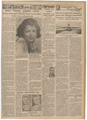  28Temmuz 1933 Cumhurîyet anet Gaynor arkadaş arıyor Manasız kiskançlıklarî yüzünden Charles Farrelli elinden kaçîran Janet