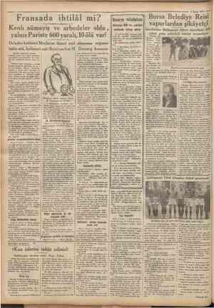  Fransada ihtilâl mi? *Cumhuriyet 8 Şubat 1934 Senaryo müsabakası Birinciye 500 lira miikâfat verilecek, işfirak ediniz fyi