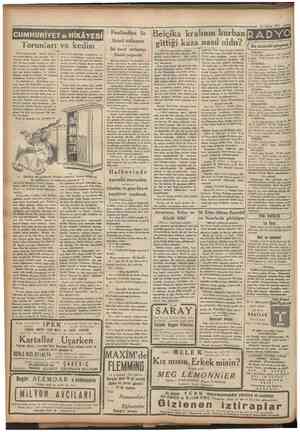  'Camhuriyet T Sufeat 1934 CUMHURIYET in HIKAYESI Torunsarı ve kedisı Hava karanyordu. Hasibe Hanım, cumbanın önünde, her...