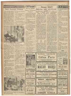  'Cumhuriyt* ?6 Mart 1934 CUMHURIYET in HIKAYESI Benli Hasibenin dîzkapağı Sacide otuzuna geldıği halde evle netnedi. Tasrih