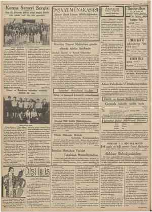  CtMtn huft vef 9 Ternmut 1934 Konya Sanayi Sergisi (ÎNŞAATMIJNAKASASI Otuz üç firmanın iştirak ettiği sergiyi birkaç gün...