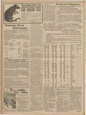  6 = tstanbul asliye mahkemesi birinci 6 26Agustoı 1934 FAR HASAN Burhaniye Ziraat Bankasından: Bankamıza olan borcundan...