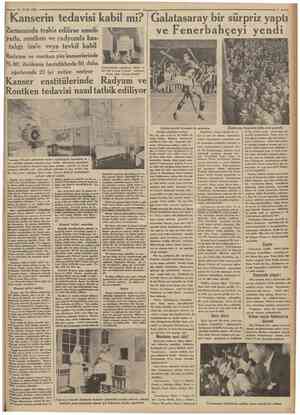  22 Eylul 1934 Kanserin tedavisi kabil mi? | Galatasaray bir sürpriz yapt Zamanında teşhis edilirse ameliye renerbahçeyı yendı