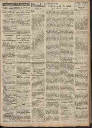  19 Şubat ] 35 Camhurtyef 3 Edebî musahabe Almanyanın cevabı Sovyet gazeteleri «Almanya, uzlaşma tekliflerini Fransayı tecride