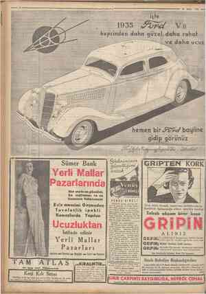  21 Subat 1935 1935 V8 1 hepsinden daha güzcLdaha rahal ve daha ucuz hcmcn bir <&>*c/ bayiine \ gidip gö'rünüz O W ^ > " « * ^