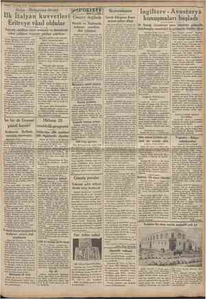  1935 Cumhurlyet' Italga Habeşistan ihtilâfı Ilk Italyan kuvvetleri Eritreye vâsıl oldular İtalyada sahillere asker sevkiyatı