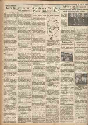  6 Memleket Hikâyeleri PARİS MEKTUBLARIt •Cumhariyet' 28 Şubat 1935 Kara bir aîın yazısı Yasan: Feridun Osman £uklar kışın...