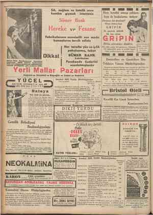  ' Camhuriyet '• 23 Mart 1935 Şılc, sağlam ve üstelik ucuz kostüm giymek isterseniz Sümer Bank Hem kendisi ıstırap çekiyor,