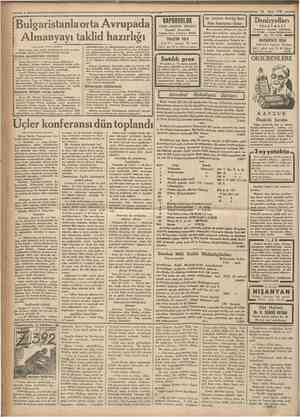  Catnhurıytt '• 24 Mart Bulgaristanlaorta Avrupada Almanyayı taklid hazırlığı talyan gazetelerinin neşriyatı: tarafı birinct