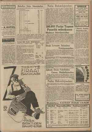  26 Mart 1935 1 Camhariyet' Istanbul Kumandanlığı Satınalma komisyonu ilânları I Belediye Sular İdaresinden: Idaremizin satın