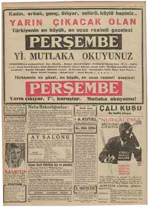  Cumhariyet' 3 Nîoan 1*35 = Kadın, erkek, genç, ihiiyar, şehirü, köylü hepinîz. YARIN ÇIKA TUrkiyenin en büyük, en ucuz...