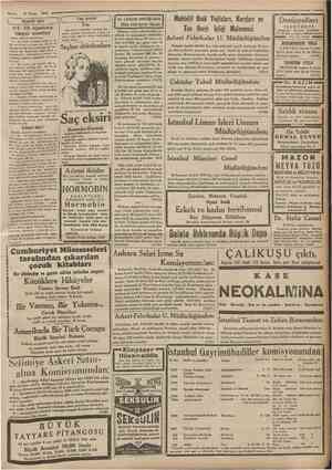  c 8 Nisan 1935 ! Cumhariyet '• Askerlik işleri 3 1 6 3 2 8 doğumluların bakayası sevkediliyor Yeni eserler Tren ^ Fırfca...