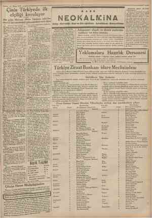  11 Nisan 1935 Çinin Türkiyede ilk eiçiliği kuruluyor üün gelen Müsteşar «Bizim Tiirklerle milâddan evvel 11 inci asırdanberi