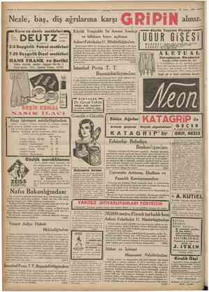  8 19 Nisan 1935 Nezle, baş, diş ağrılarına karşı Kara ve deniz motörleri En Fazla Aranan alınız DEUTZ ^ enı ve az roüstani' K