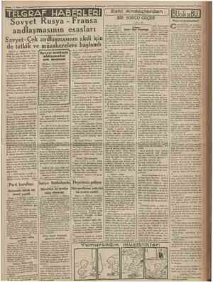  5 Mavıs 1 Q 9 5 Curshuriyet TELGRAF HABERLEKI Sovyet Rusya Fransa andlaşmasının esasları Sovyet tnatbuatı andlaşmadan çok...