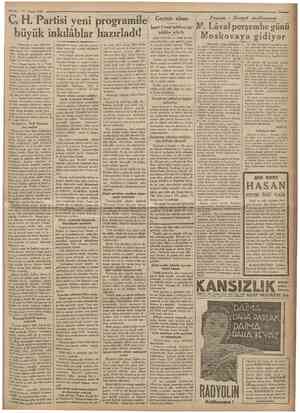  7 Mayıs 1935 'Cumhuriyet' C. H. Partisi veni programile büyük inkılâblar hazırladı! (Baştarafı 1 inci tah'fede) rasmdan...