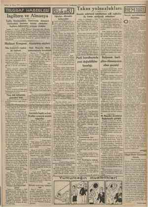  12 Mayıs 1935 TELGRAF MABERLERİ IBUGUN DEBU.J Takas yolsuzlukları Kereste suiistimali tahkikatının adlî cepheden Cumlıuriyet