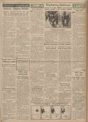  15 Mayıs 1935 TELGRAF MABERLERİ IBUGWI DEBÜ J Dipburnu hâdisesi Vak'ada ölen Ingiliz zabitinin cesedi bulunarak Cumhuriyet 3