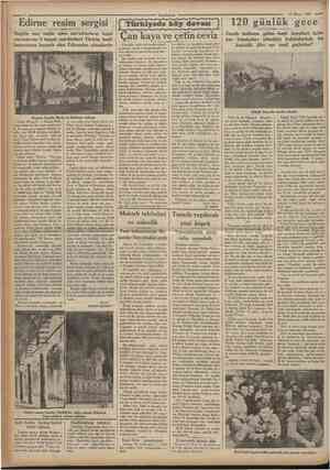  8 Cumhurivet 19 Maiıs 1935 Edirne resim sergisi Sergide eser teşhir eden san'atkârların hepsi mevzularını 5 buçuk asırdanberi