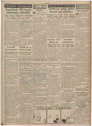  29 Mayıs 1935 CUMHURİYET TELGRAF MABERLERİ IBUGUN DEBU. Amerikada 500 kanun hükümsüz addedildi Tehlikedeyiz! asm Kurultayı,