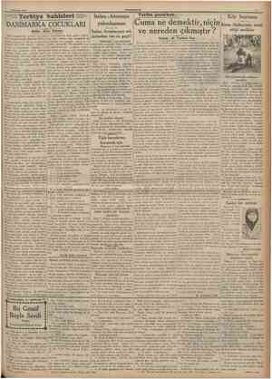  3 Haziran 1935 CÜMHURtTET Terbiye bahisleri DANİMARKA ÇOCUKLARI Selitn Strrı Tarcan fçinde yaşadığîmîz yîrminci yüzyılda ve