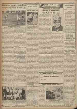 CUMHL&ikET 10 Haziran 1935 Macarlar gene yenildiler Balık ağından çıkan Fenerbahçe Güneş muhteliti ilk devrede 3 gol yaptı,