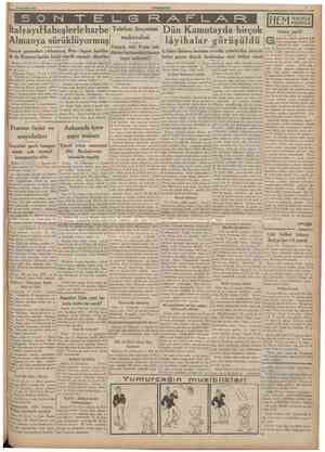  11 Haziran 1935 CUMHURİYET Italy ayı Habeşlerle harbe Telefon Sosyetesi Dün Kamutayda birçok mukavelesi Almanya sürüklüyormuş