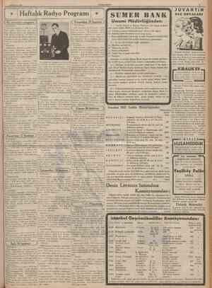 16 Hariran 1935 CUMHTTRİYET Haftalık Radyo Programı (Bu program ^) SUMER j JUVANTİN SAÇ BOYALARI Perşembe: 20 haziran J...