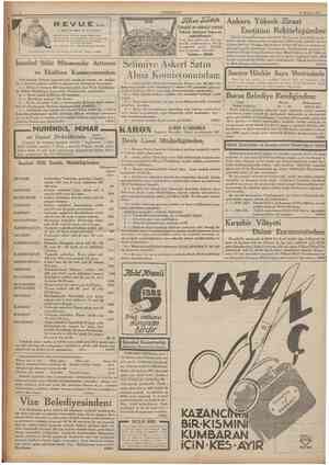  10 eUMHURİYET 22 Haziran 1935 R EVU E en G A L A T A ae Yenl Caml Caddesl 4 «NKARA'ia Umumi Deoosu İstanbul Saatlert Otomobil