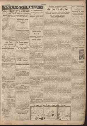  1935 CÜMHURtYET SON Sovyet Rusya ve Japonya Moskova 3 (A.A.) Japonyaya verilen Sovyet notası hakkında İzvestiya gazetesi...