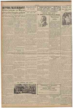  CUMHURIYET 7 Temmuz 1935 Atina takımı ve Macar Bir sarayın mermer döşegüreşcileri bugiin geliyor mesi ortaya çıktı...
