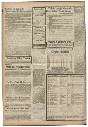  10 CÜMHURÎYET 18 Temmuz 1935 Sıhhatve içtimaî Muavenet Vekâletinden Denizyollan 1 Ş L ETM E S! Acentalan: Karaköy Köprubaşı