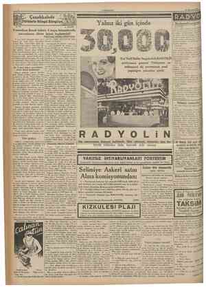  CUMHURIYET 20 Temmuz 1935 Türklerle Süngu Süngüye No. 251 A. DAVER Çanakkalede Yalnız iki gün içinde RADYO Bu akşamki program