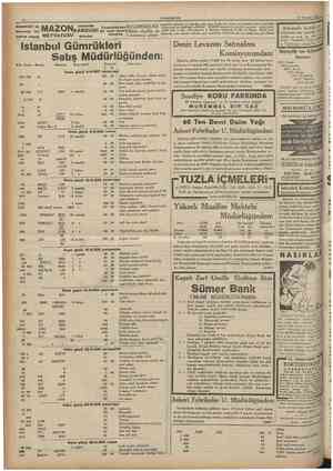  10 CUMHURlYET 20 Temmuz 1935 Sabahlar. aç M A 7 H K I alındıkta Yemeklerden H A Z 1 M S I Z L İ V U yorgunluk ve ^işkinliğfi