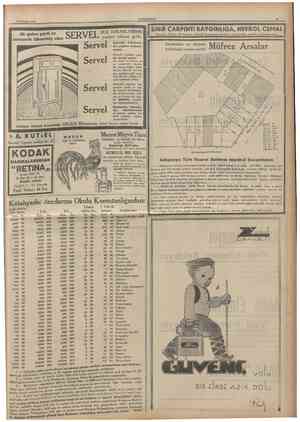  22 Temmuz 1935 CUMHURİYET 11 îlk gelen parti az zamanda tükenmiş olan Servel Servel ' BUZ D0LABLAR1NIN * yenileri nihayet...