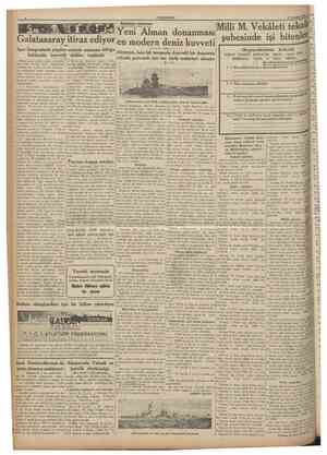  CUMHURÎYET 27 Temmuz 1935 Millî M. Vekâleti tekaüd Yeni Âlman donanması şubesinde işi bitenler Galatasaray itiraz ediyor en