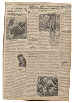  9 Afnstos 1935 CTJMHURtYET Fransada esrarengiz bir cinayet daha «Olüm tarlası» nda bulunan kadın cesedi Hüviyeti morgda...
