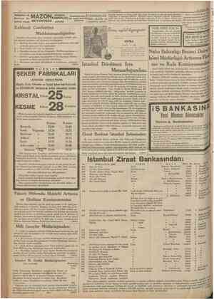  10 CUMHURÎYET 10 Ağustos 1935 Sabahları aç Karnına bir kahve kaşığı MAZONKABIZLIGI MEYVATUZU der defe Yemeklerden bir saat